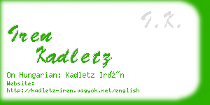 iren kadletz business card